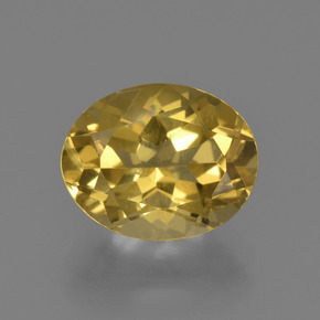 2.74 ct Gold Golden Beryl Gemstone, Golden Beryl Gem in Oval Facet Shape for Sale.