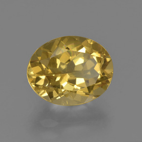 2.74 ct Gold Golden Beryl Stone, Natural Golden Beryl in Oval Facet Shape for Sale