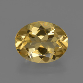 2.23 ct Yellow Golden Beryl Gemstone, Golden Beryl Gem in Oval Facet Shape for Sale.