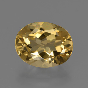2.50 ct Gold Golden Beryl Gemstone, Golden Beryl Gem in Oval Facet Shape for Sale.