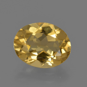 2.20 ct Gold Golden Beryl Gemstone, Golden Beryl Gem in Oval Facet Shape for Sale.