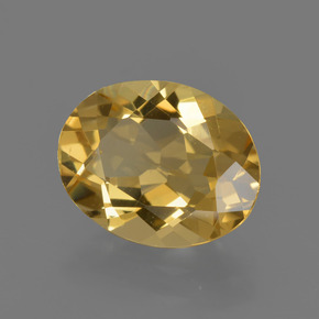 2.20 ct Gold Golden Beryl Stone, Natural Golden Beryl in Oval Facet Shape for Sale