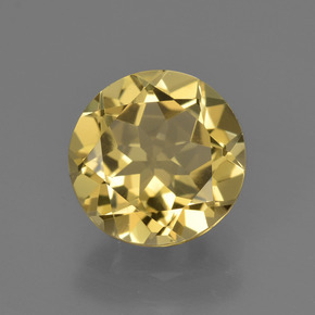2.17 ct Gold Golden Beryl Gemstone, Golden Beryl Gem in Round Facet Shape for Sale.