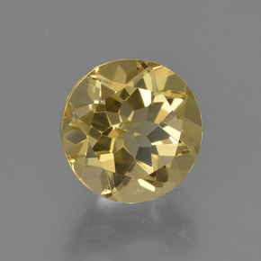 2.06 ct Gold Golden Beryl Stone, Natural Golden Beryl in Round Facet Shape for Sale
