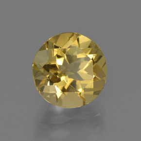1.94 ct Gold Golden Beryl Stone, Natural Golden Beryl in Round Facet Shape for Sale