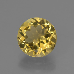 1.82 ct Gold Golden Beryl Stone, Natural Golden Beryl in Round Facet Shape for Sale