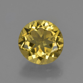 1.73 ct Gold Golden Beryl Gemstone, Golden Beryl Gem in Round Facet Shape for Sale.