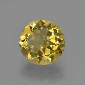 1.73 ct Gold Golden Beryl Stone, Natural Golden Beryl in Round Facet Shape for Sale