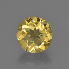 1.67 ct Gold Golden Beryl Gemstone, Golden Beryl Gem in Round Facet Shape for Sale.