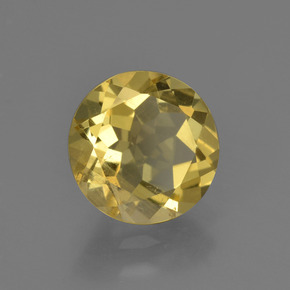 1.67 ct Gold Golden Beryl Stone, Natural Golden Beryl in Round Facet Shape for Sale