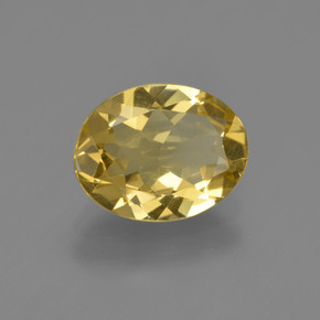 1.69 ct Gold Golden Beryl Stone, Natural Golden Beryl in Oval Facet Shape for Sale