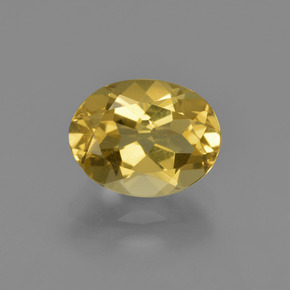 1.96 ct Golden Golden Beryl Gemstone, Golden Beryl Gem in Oval Facet Shape for Sale.