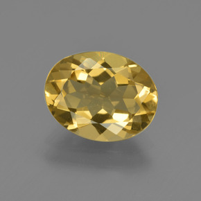 1.91 ct Yellow Golden Beryl Gemstone, Golden Beryl Gem in Oval Facet Shape for Sale.