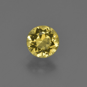 0.61 ct Gold Golden Beryl Gemstone, Golden Beryl Gem in Round Facet Shape for Sale.