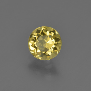 0.61 ct Gold Golden Beryl Stone, Natural Golden Beryl in Round Facet Shape for Sale