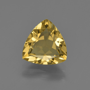 1.89 ct Gold Golden Beryl Gemstone, Golden Beryl Gem in Trillion Facet Shape for Sale.