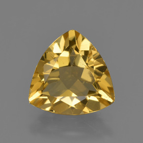 1.87 ct Gold Golden Beryl Gemstone, Golden Beryl Gem in Trillion Facet Shape for Sale.