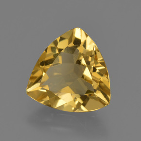 1.87 ct Gold Golden Beryl Stone, Natural Golden Beryl in Trillion Facet Shape for Sale