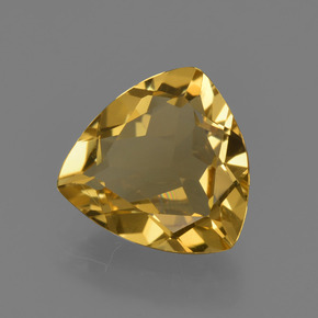 1.90 ct Gold Golden Beryl Stone, Natural Golden Beryl in Trillion Facet Shape for Sale