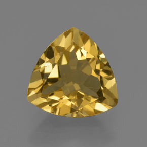 2.12 ct Gold Golden Beryl Gemstone, Golden Beryl Gem in Trillion Facet Shape for Sale.