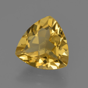 2.12 ct Gold Golden Beryl Stone, Natural Golden Beryl in Trillion Facet Shape for Sale