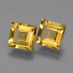 3.05 ct Gold Golden Beryl Stone, Natural Golden Beryl in Square Facet Shape for Sale