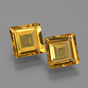 3.10 ctw Yellow Golden Beryl Gemstones, Golden Beryl Gems in Square Facet Shape for Sale.