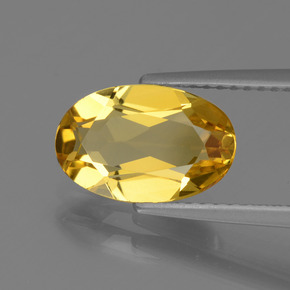 2.07 ct Gold Golden Beryl Gemstone, Golden Beryl Gem in Oval Facet Shape for Sale.