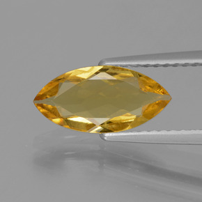 1.28 ct Gold Golden Beryl Gemstone, Golden Beryl Gem in Marquise Facet Shape for Sale.