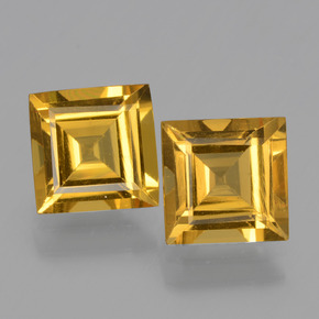 2.92 ctw Yellow Golden Beryl Gemstones, Golden Beryl Gems in Square Facet Shape for Sale.