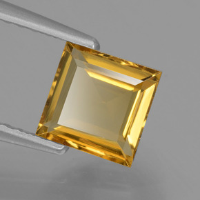 1.18 ct Gold Golden Beryl Stone, Natural Golden Beryl in Square Facet Shape for Sale