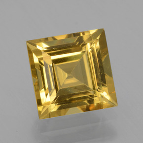 1.45 ct Gold Golden Beryl Gemstone, Golden Beryl Gem in Square Facet Shape for Sale.