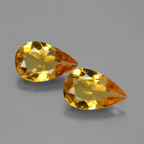 2.66 ct Gold Golden Beryl Gemstone, Golden Beryl Gem in Pear Facet Shape for Sale.