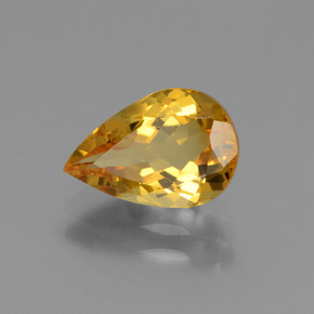 1.64 ct Yellow Golden Beryl Stone, Natural Golden Beryl in Pear Facet Shape for Sale