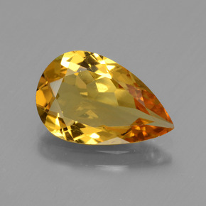 2.07 ct Gold Golden Beryl Gemstone, Golden Beryl Gem in Pear Facet Shape for Sale.