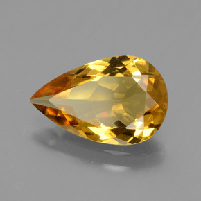 2.07 ct Gold Golden Beryl Stone, Natural Golden Beryl in Pear Facet Shape for Sale