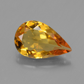 1.95 ct Gold Golden Beryl Gemstone, Golden Beryl Gem in Pear Facet Shape for Sale.