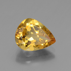 2.11 ct Yellow Golden Beryl Stone, Natural Golden Beryl in Pear Facet Shape for Sale