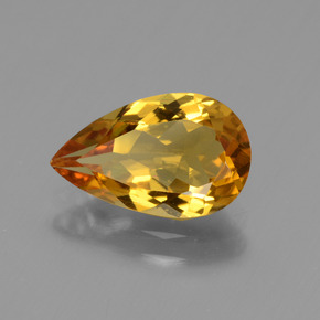 1.70 ct Gold Golden Beryl Stone, Natural Golden Beryl in Pear Facet Shape for Sale