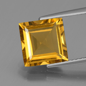 2.97 ct Gold Golden Beryl Gemstone, Golden Beryl Gem in Square Facet Shape for Sale.