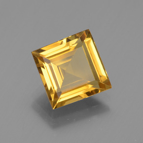 2.11 ct Gold Golden Beryl Stone, Natural Golden Beryl in Square Facet Shape for Sale