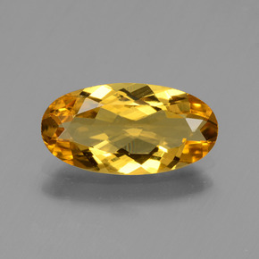 1.60 ct Gold Golden Beryl Gemstone, Golden Beryl Gem in Oval Facet Shape for Sale.