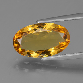 1.94 ct Yellow Golden Beryl Gemstone, Golden Beryl Gem in Oval Facet Shape for Sale.