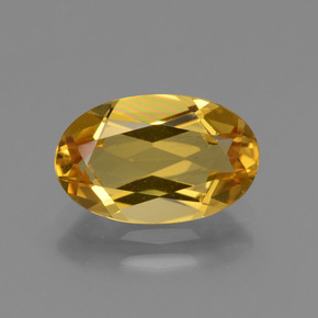 2.22 ct Gold Golden Beryl Gemstone, Golden Beryl Gem in Oval Facet Shape for Sale.