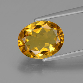 2.16 ct Yellow Golden Beryl Gemstone, Golden Beryl Gem in Oval Facet Shape for Sale.