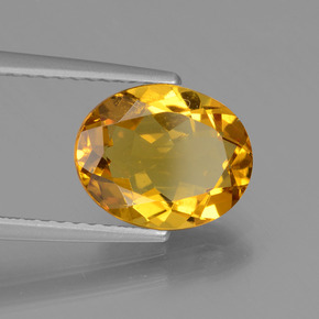 2.16 ct Yellow Golden Beryl Stone, Natural Golden Beryl in Oval Facet Shape for Sale