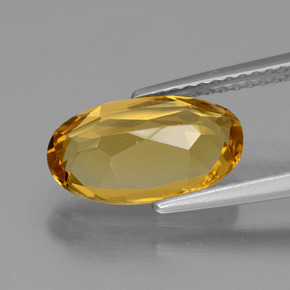 Golden Beryl Gemstone in 12.2 x 7.1 mm Size for Sale, Golden Beryl Stone in Dark Golden Color