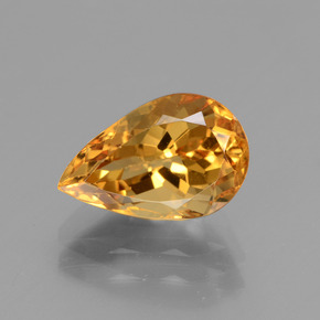 2.25 ct Gold Golden Beryl Gemstone, Golden Beryl Gem in Pear Facet Shape for Sale.
