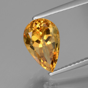 2.25 ct Gold Golden Beryl Stone, Natural Golden Beryl in Pear Facet Shape for Sale