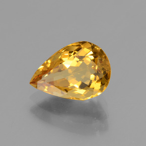1.85 ct Gold Golden Beryl Stone, Natural Golden Beryl in Pear Facet Shape for Sale